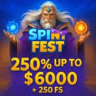 250% hasta $6000 + 250 Tiradas Gratis – SpinFest