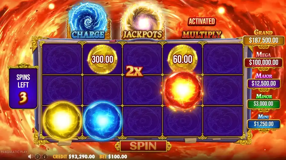 Carretes SpellMaster con orbes de bonificación y poderes mágicos salvajes